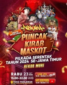 KPU Jatim Gelar Kirab Maskot Pilkada 2024 Hari ini, Ini Rute Kirabnya