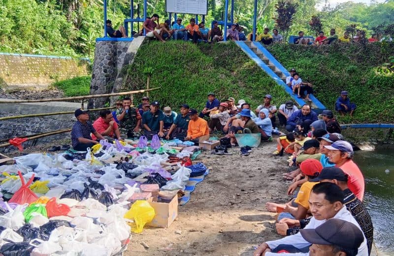 Panen Melimpah, Danramil Garum dan Poktan Gelar Syukuran Tanam Padi