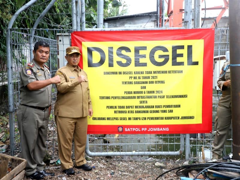 2 Miliar PAD Jombang Hilang, Pemkab Jombang Segel 178 Tower BTS Ilegal