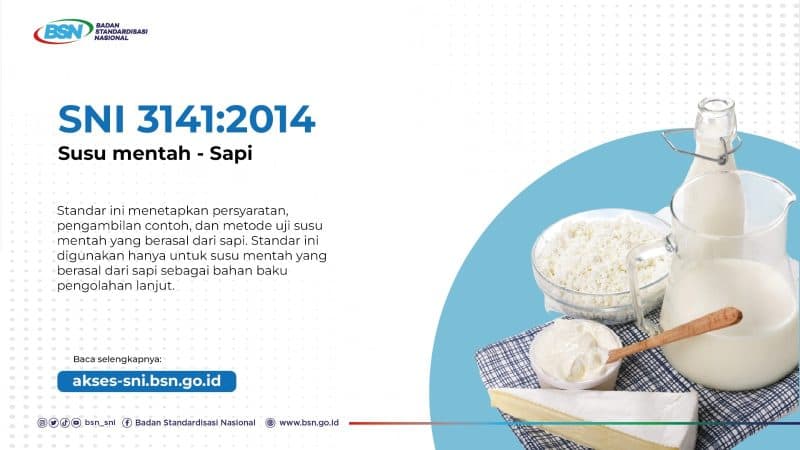 BSN Tetapkan SNI 3141:2024 Susu Mentah-Sapi untuk Dukung Program MBG