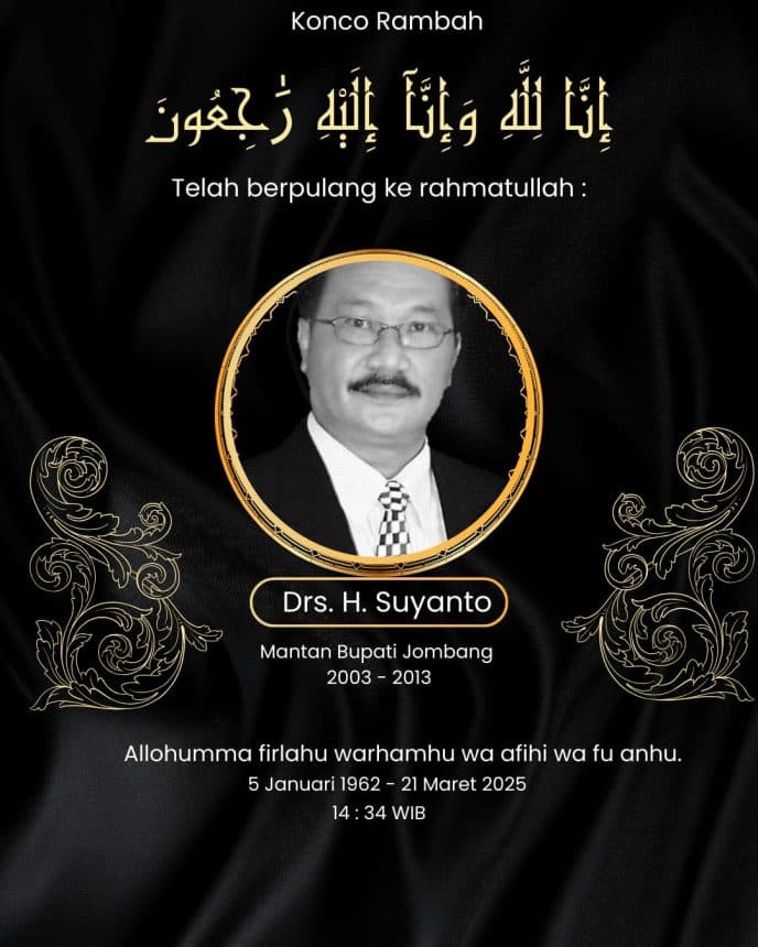 Kota Santri Berduka: Suyanto, Bupati ke-16 Jombang Tutup Usia