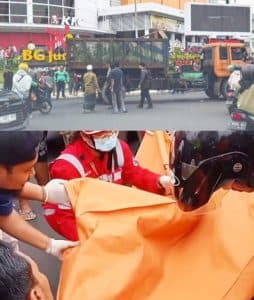 Kecelakaan di depan BG Junction: Pemotor Tewas Tertabrak Truk Sampah