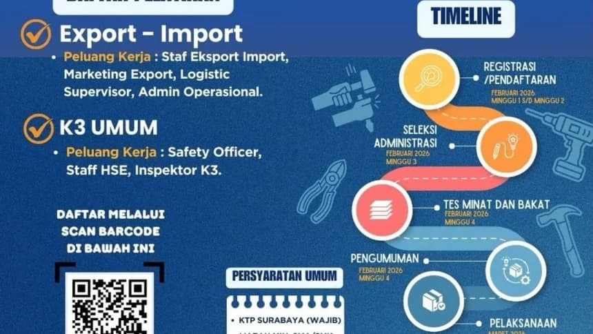 Warga Surabaya Lulusan SMA/SMK Bisa Ikut Pelatihan Ekspor-Impor Gratis
