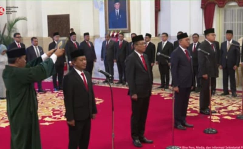 Presiden Jokowi Lantik Menteri Bahlil, Rosan hingga Andi Atgas