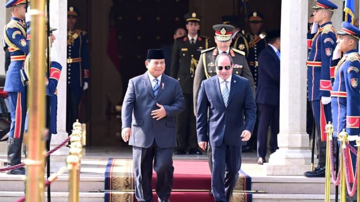 Presiden Prabowo Disambut Presiden Mesir Abdel Fattah El-Sisi