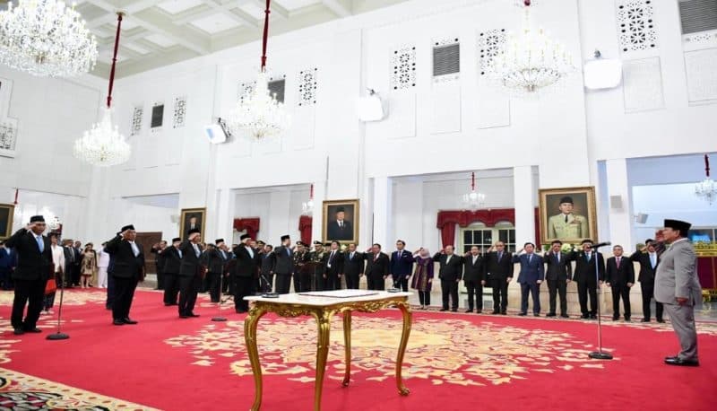 Pimpinan dan Dewas KPK Ucap Sumpah Dihadapan Presiden Prabowo