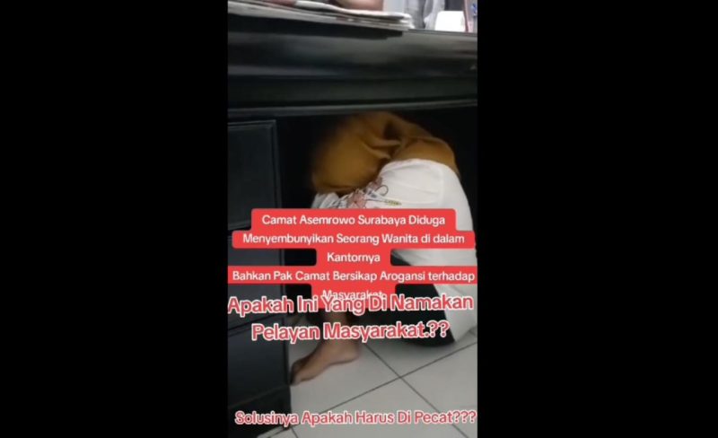 Beredar Video Sembunyikan Wanita di Kantor, Ini Respon Camat Asemrowo