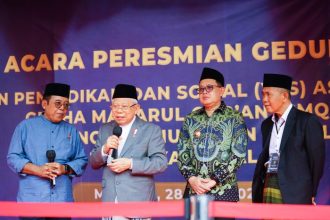 Wapres RI KH Ma'ruf Amin membuka halaqoh se Jatim serta peresmian gedung baru di Ponpes Asy Syadzili, Malang (Foto: Humas Pemprov Jatim)