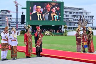 Upacara Peringatan Detik-Detik Proklamasi yang pertama kali digelar di ibu kota baru, pada Tahun 2024 di IKN. (Foto : Setneg)