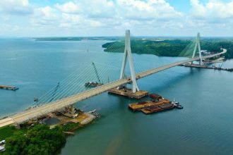 *Foto 5* Jembatan Pulau Balang yang dibangun dengan produk SIG ini merupakan penghubung Balikpapan dengan IKN di Kabupaten Penajam Paser Utara, Kalimantan Timur. (Foto : SIG)