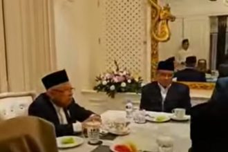 Para masyayikh dan ulama meminta Wakil Presiden Republik Indonesia KH Ma'ruf Amin menjadi Ketua Dewan Syuro DPP PKB periode 2024-2029. (Foto : yt DPP PKB)