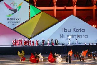Suasana pembukaan PON XXI Aceh-Sumut Tahun 2024, diStadion Harapan Bangsa, Kota Banda Aceh, Provinsi Aceh, pada Senin (9/9/2024) malam. (Foto : dok. BPMI Setpres)