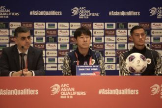 Konferensi pers jelang laga Timnas Indonesia Vs Arab Saudi di babak ketiga Kualifikasi Piala Dunia 2026, di Arab Saudi, Rabu (4/9/2024). (Foto : PSSI)