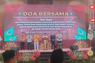 Doa lintas agama untuk kelancaran pilkada serentak se Jatim yang diselenggarakan KPU Jawa Timur. (Foto : roi/siginews)