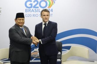 Pertemuan bilateral Presiden Republik Indonesia Prabowo Subianto dengan Presiden Prancis Emmanuel Macron di sela acara KTT G20 di Brasil. (Foto: BPMI Setpres/Syauqi)