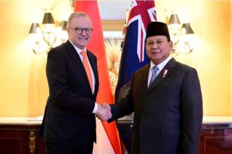 Presiden Prabowo Subianto menerima kunjungan Perdana Menteri Australia, Anthony Albanese, di Lima, Peru, pada Kamis (14/11/2024). (Foto: BPMI Setpres/Muchlis Jr)