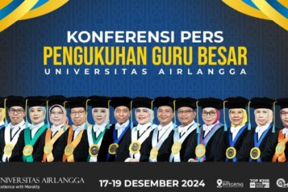 Pengukuhan 16 Guru Besar baru di Universitas Airlangga (UNAIR). (foto : unair)