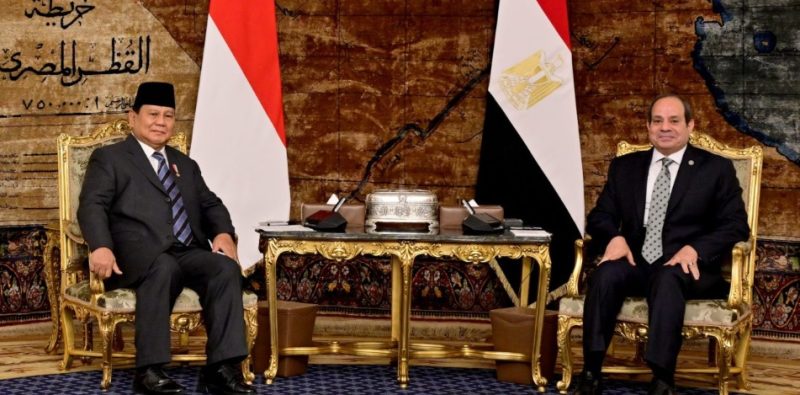 Presiden Republik Indonesia Prabowo Subianto pertemuan bilateral dengan Presiden Republik Arab Mesir Abdel Fattah El-sisi. (Foto: BPMI Setpres/Rusman)