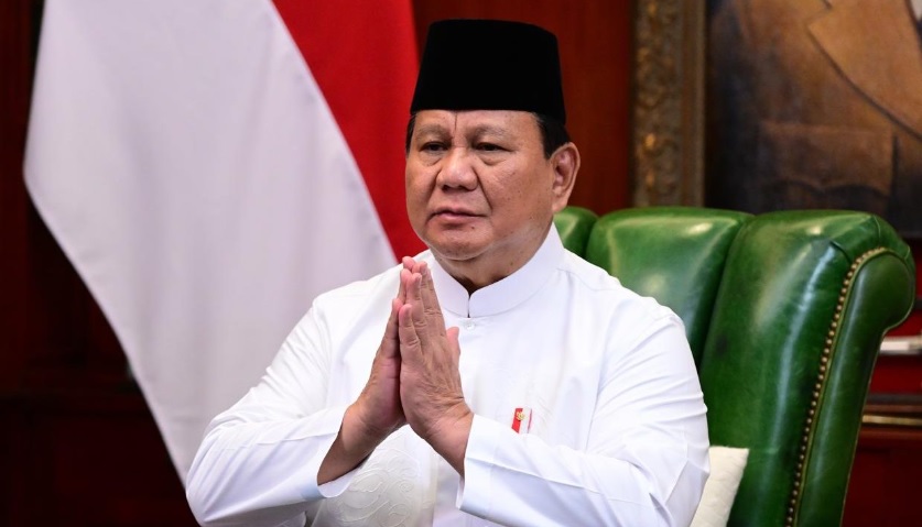 Presiden Republik Indonesia Prabowo Subianto mengucapkan selamat hari raya Idulfitri 1446H/2025. (Foto : BPMI Setpres/ Muchlis Jr)
