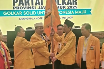 Ali Mufthi terpilih secara aklamasi sebagai Ketua DPD Partai Golkar Jawa Timur periode 2025-2030. (foto : rois)