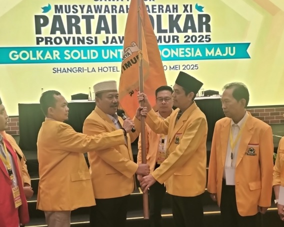 Ali Mufthi terpilih secara aklamasi sebagai Ketua DPD Partai Golkar Jawa Timur periode 2025-2030. (foto : rois)