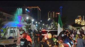 Pusat kota jadi jujugan Bonek untuk memperingati Anniversary Persebaya ke-98 pada 18 Juni 2025. (Foto:jero)